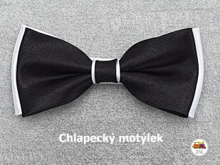 Dětský motýlek chlapecký černobílý č.160