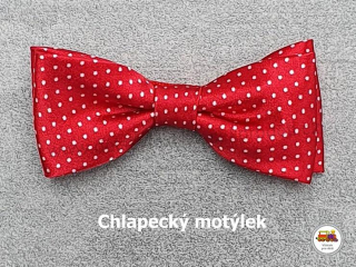 Dětský motýlek chlapecký puntík na červené č.161