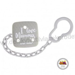 Řetízek na dudlík I LOVE MUMMY 2/434 šedé