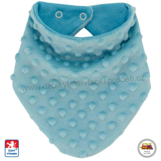 Kojenecký/dětský šátek na krk Minky podšitý bavlnou č. 21 modrotyrkysový