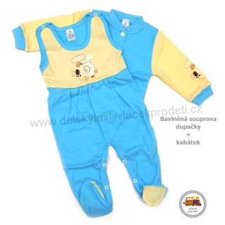 Kojenecká souprava bavlněná Grafix /930/ tyrkysová s pejskem vel. 68