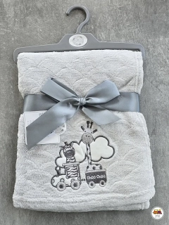Dětská deka do kočárku Baby Wrap /č.19/ Vláček šedý