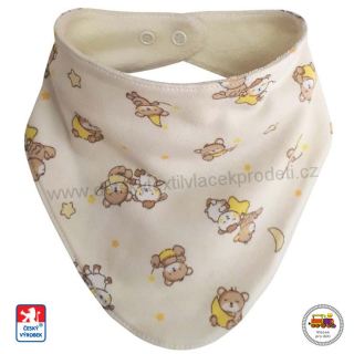 Slintáček bavlna potisk Medvídek na béžové /č.31/