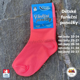 Dětské funkční ponožky Petr /891/ neonově tmavě růžové vel.35-37
