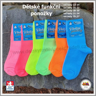 NOVINKA-Dětské funkční ponožky Petr neonové odstíny vel.22-24, 25-27, 28-30, 31-34, 35-37