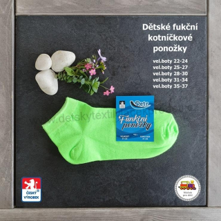 Dětské funkční kotníčkové ponožky Petr /871/ neonově zelené vel.35-37