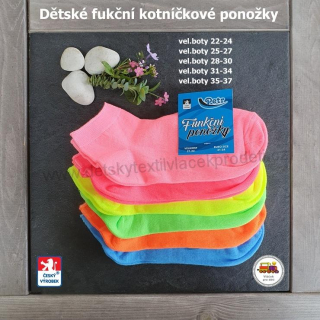 NOVINKA-Dětské funkční kotníčkové ponožky Petr neonové odstíny vel.22-24, 25-27, 28-30, 31-34, 35-37