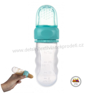 Silikonová krmící síťka s nádobou modrá (mintová) 56/110