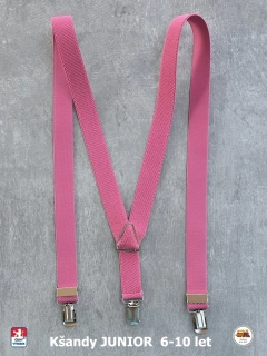 Dětské kšandy, šle JUNIOR starorůžové 18J