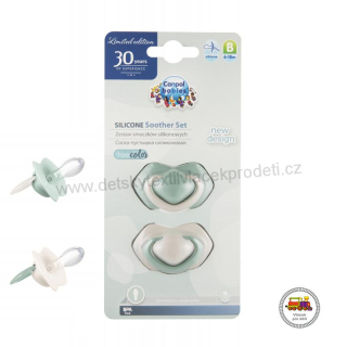 Set symetrických silikonových dudlíků 6-18m PURE COLOR 22/645 zelený
