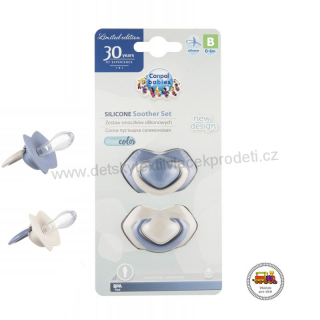 Set symetrických silikonových dudlíků 6-18m PURE COLOR 22/645 modrý