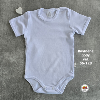 Kojenecké body bavlněné Grafix /637/ bílé krátký rukáv vel. 86