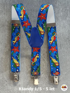 Dětské kšandy/šle modrý Mořský svět č.63