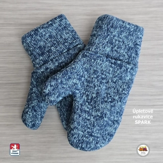 Dětské rukavice úpletové palčáky Spark 15cm /712/ tmavě modré 1-3 roky
