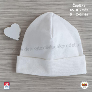 Bavlněná čepice Spark /9.913/ kolekce Srdíčko krémová vel. S (2-6měs)