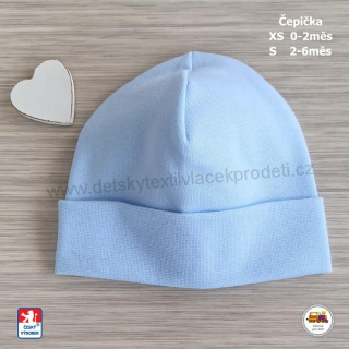 Bavlněná čepice Spark /9.902/ kolekce Srdíčko světle modrá vel. XS (0-2měs)