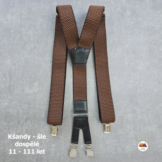Dospělé kšandy, šle pro velké kluky a holky čokoládově hnědé D24 široké