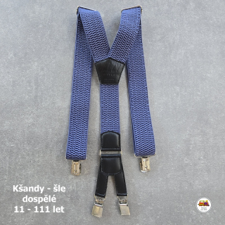 Dospělé kšandy, šle pro velké kluky a holky šedomodré D29 široké