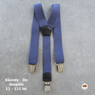 Dospělé kšandy, šle pro velké kluky a holky šedomodré D30 široké