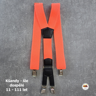 Dospělé kšandy, šle pro velké kluky a holky neonově růžové D37 široké