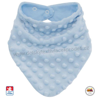 Kojenecký/dětský šátek na krk Minky podšitý bavlnou č. 22 modrý
