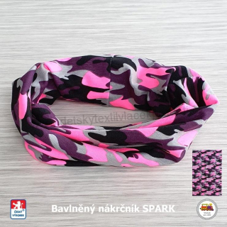 Dětský nákrčník bavlněný Spark /350/ Maskáč neon vel. XL (3-X let)