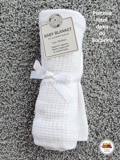 Pletená deka do kočárku Baby blanket letní /č.2/ bílá