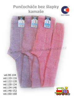Punčocháče bavlněné melír bez šlapky dívčí odstíny vel.134-146