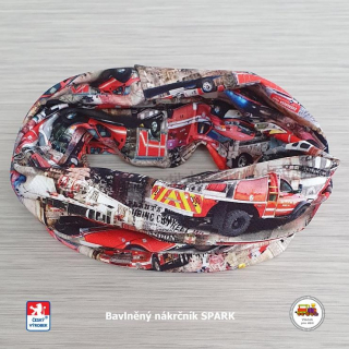 Dětský nákrčník bavlněný Spark /336/ Hasiči vel. XL (3-X let)