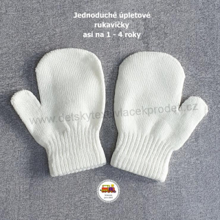 Rukavice palčáky úpletové jedna vrstva /672/ smetanové 1-4 roky