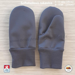 Softshellové rukavice STYLSPARK s fleesem 15cm /642/ šedé 1-3roky