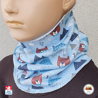 Dětský úpletový zimní nákrčník Spark /318/ VZOR modrý vel.XL (3-Xlet)