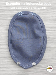 Extendor k prodloužení kojeneckého body /92/ tmavě šedý
