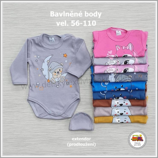 NOVINKA-Kojenecké body bavlněné vel. 56, 62, 68, 74, 80, 86, 92, 98, 104, 110