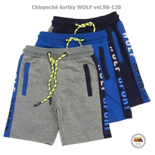 NOVINKA-Chlapecké šortky/kraťasy Wolf T2231B Wolf vel. 98, 104, 110, 116, 122