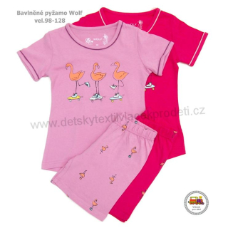 NOVINKA-Dívčí pyžamo letní Wolf S2265 Plameňáci vel. 98, 104, 110, 122, 128