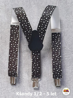 Dětské kšandy/šle Srdíčka na tmavě zelené č.148