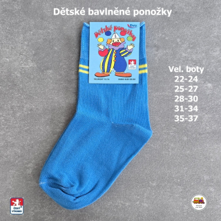 Dětské ponožky bavlněné Petr /26/ modrý tyrkys vel.22-24