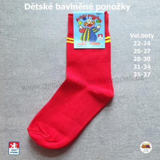 Dětské ponožky bavlněné Petr /12/ červené vel.35-37