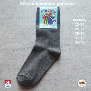 Dětské ponožky bavlněné Petr /05/ šedý melír vel.35-37