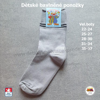 Dětské ponožky bavlněné Petr /02/ světle šedé vel.35-37