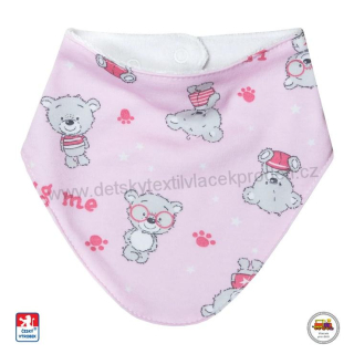 Slintáček bavlna potisk Teddy bears na růžové /č.57/