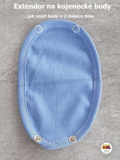 Extendor k prodloužení kojeneckého body /86/ světle modrý