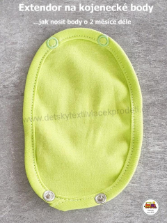 Extendor k prodloužení kojeneckého body /81/ neon zelený - limetkový