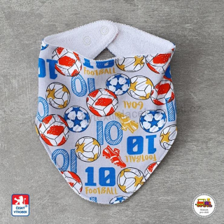 Slintáček bavlna potisk Fotball na šedé /č.59/