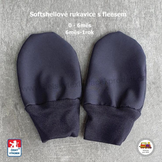 Softshellové rukavice STYLSPARK s fleesem bez palce 15cm /612/ šedé 6měs-1rok