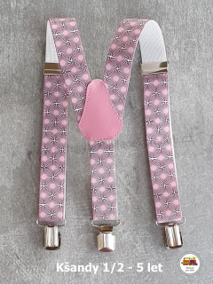 Dětské kšandy/šle Tvary na růžové č.151