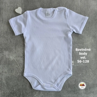 Kojenecké body bavlněné Grafix /655/ bílé krátký rukáv vel.116
