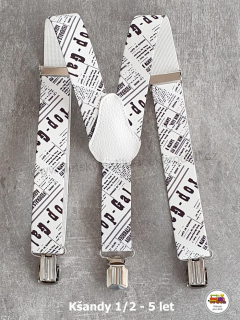 Dětské kšandy/šle Noviny na bílé č.162