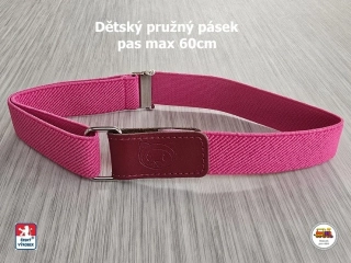 Dětský pásek /41/ Malinově růžový s kočičkou